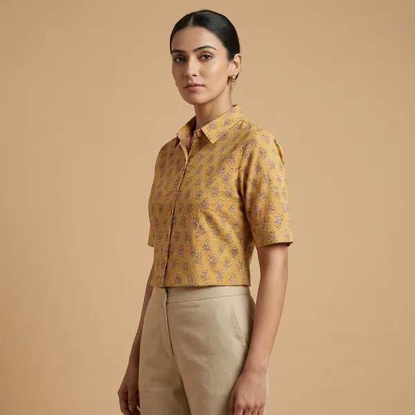 Mustard_Mul_Cotton_Printed_Tunic_Top_For_Women