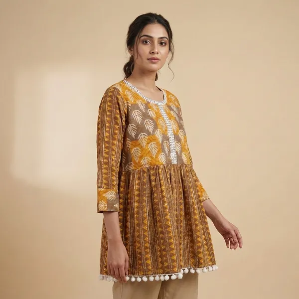 Mustard_And_Tan_Mul_Cotton_Lace_Tunic_Top_For_Women