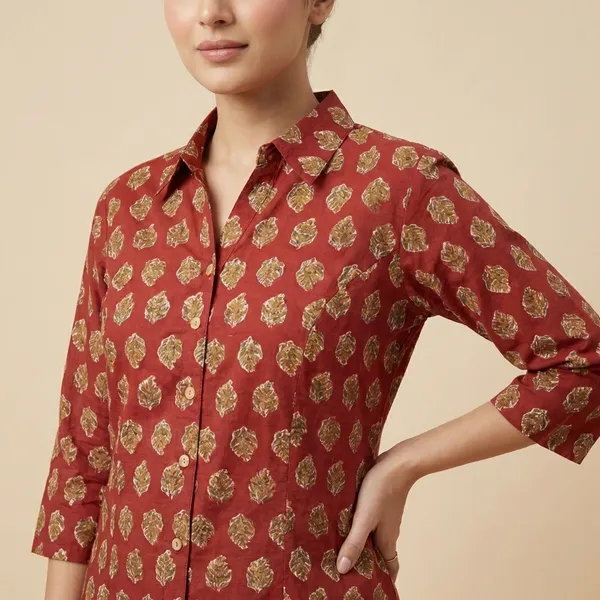 Brick_Red_Mul_Cotton_Printed_Tunic_Top_For_Women