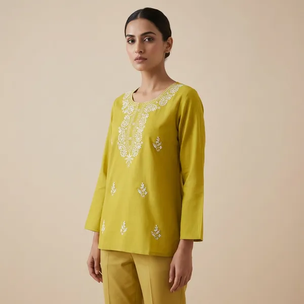 Lime_Green_Mul_Cotton_Embroidered_Top_For_Women