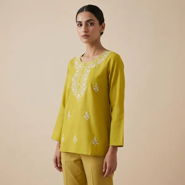 Lime_Green_Mul_Cotton_Embroidered_Top_For_Women