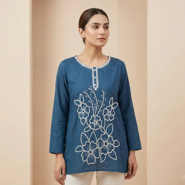 Prussian_Blue_Mul_Cotton_Top_For_Women