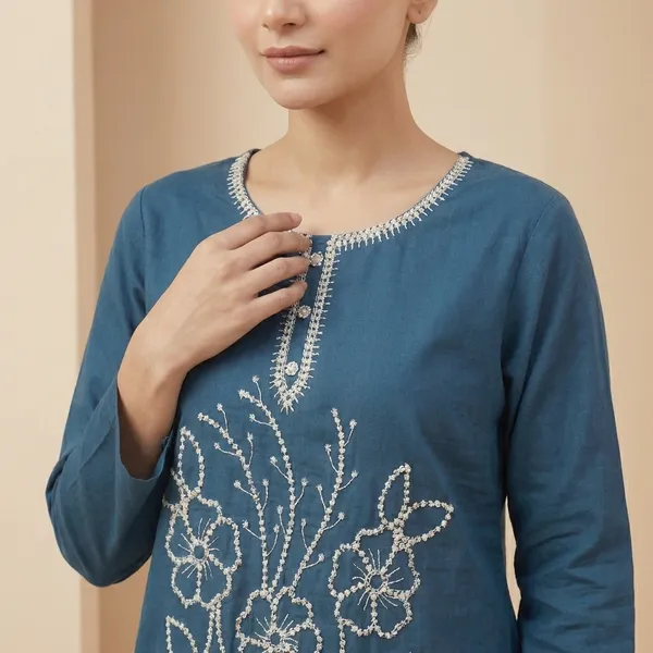 Prussian_Blue_Mul_Cotton_Top_For_Women