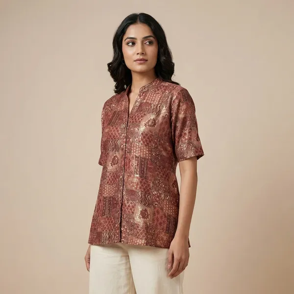 Brown_And_Rust_Mul_Cotton_Printed_Top_For_Women