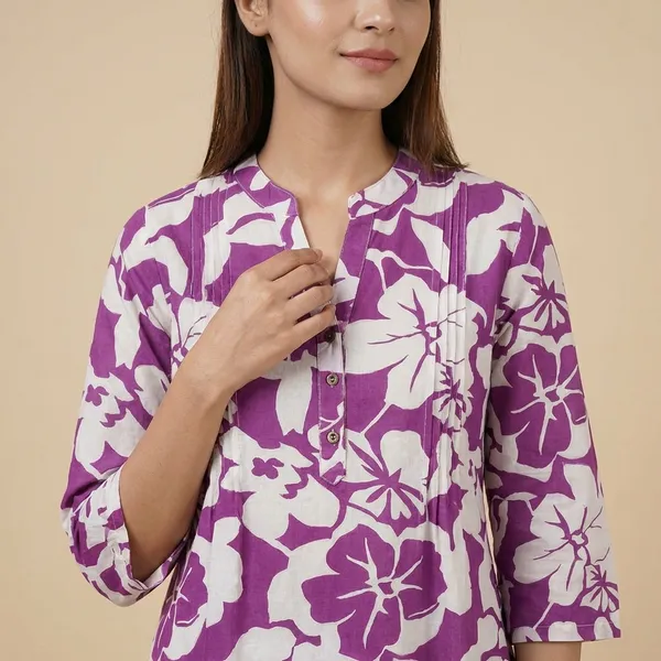Purple_And_White_Mul_Cotton_Premium_Tunic_Top_For_Women