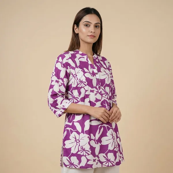Purple_And_White_Mul_Cotton_Premium_Tunic_Top_For_Women