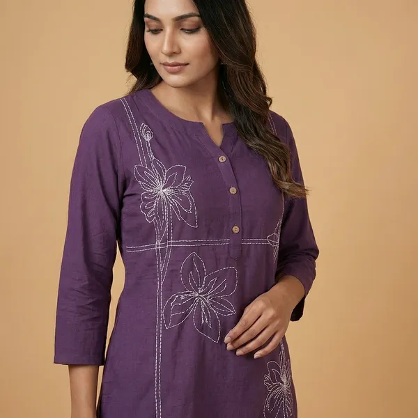 Deep_Purple_Mul_Cotton_Tunic_Top_For_Women