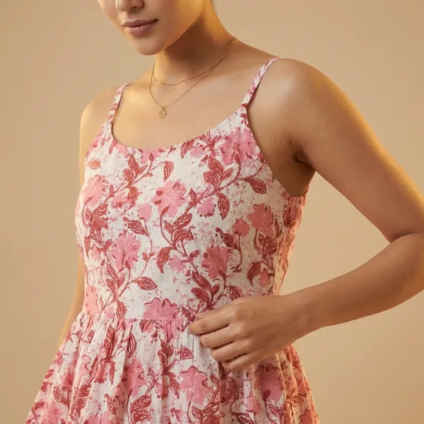 White_And_Pink_Mul_Cotton_Premium_Spaghetti_Top_For_Women