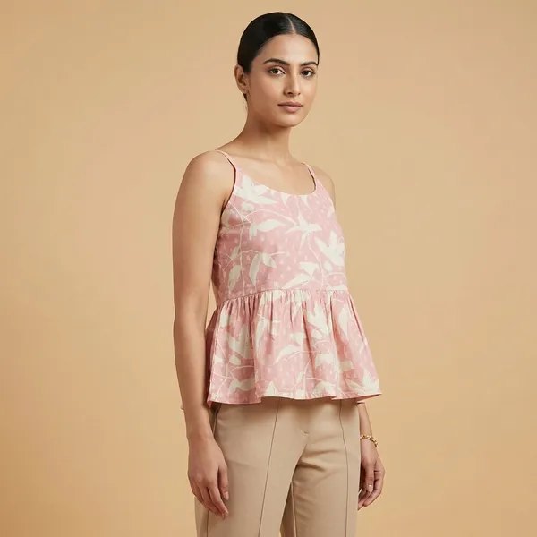 Light_Pink_Mul_Cotton_Premium_Spaghetti_Top_For_Women