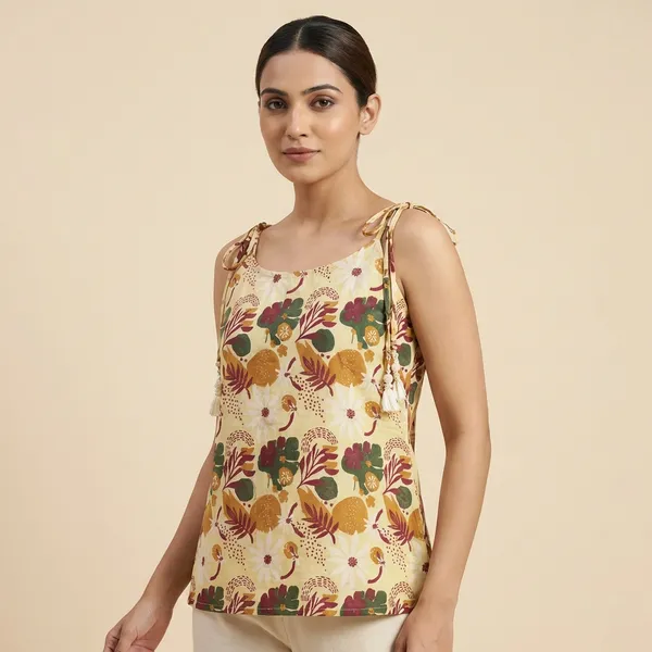 Yellow_And_Mustard_Mul_Cotton_Premium_Spaghetti_Top_For_Women