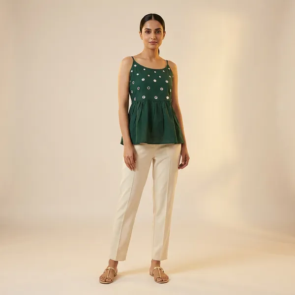 Dark_Green_Mul_Cotton_Premium_Spaghetti_Top_For_Women