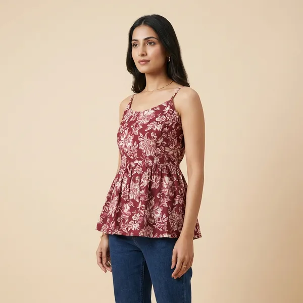 Maroon_Mul_Cotton_Premium_Spaghetti_Top_For_Women