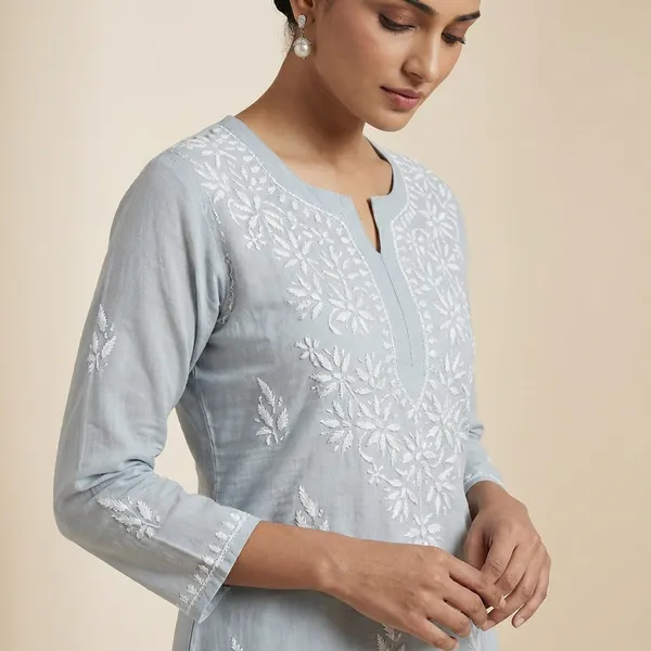 Light_Blue_Mul_Cotton_Chikankari_Top_For_Women
