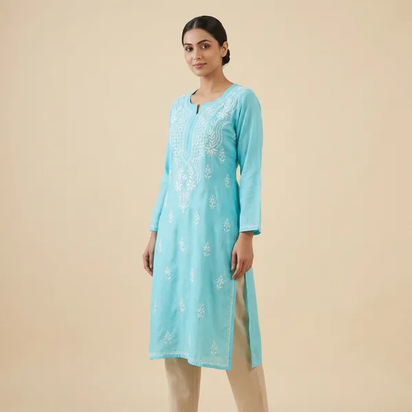 Cyan_Mul_Cotton_Chikankari_Top_For_Women