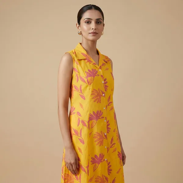 Yellow_And_Pink_Mul_Cotton_Premium_Long_Gown_Kurti_For_Women