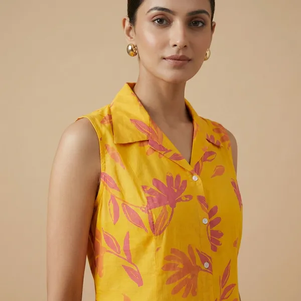 Yellow_And_Pink_Mul_Cotton_Premium_Long_Gown_Kurti_For_Women