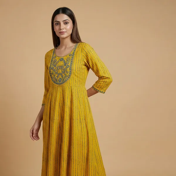 Mustard_Yellow_Mul_Cotton_Long_Kurti_For_Women