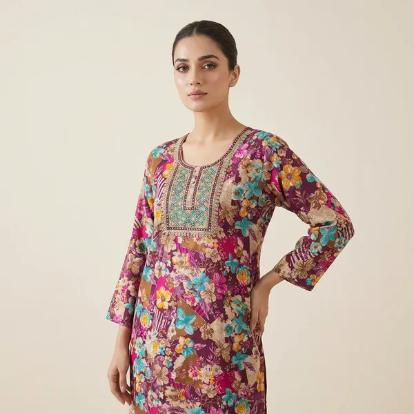 Rose_Pink_Mul_Cotton_Premium_Ikat_Kurti_For_Women