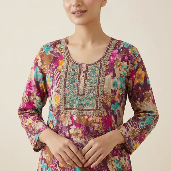 Rose_Pink_Mul_Cotton_Premium_Ikat_Kurti_For_Women
