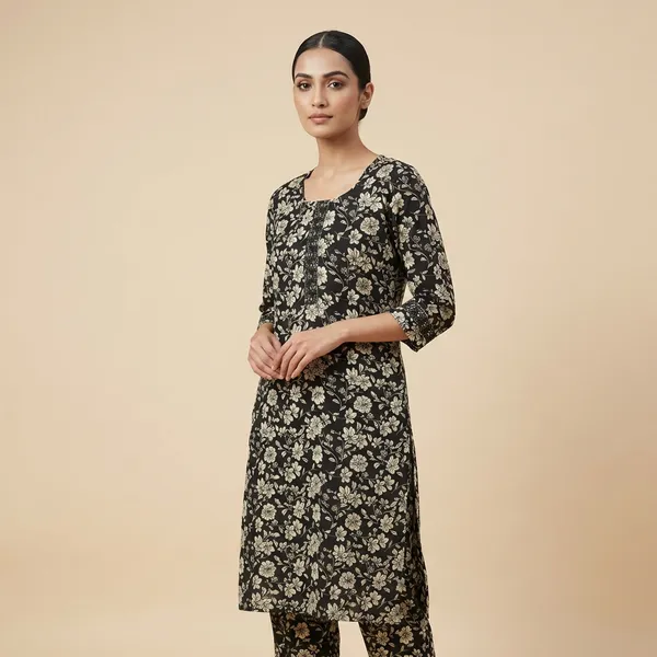 Deep_Black_Mul_Cotton_Premium_Floral_Kurti_For_Women