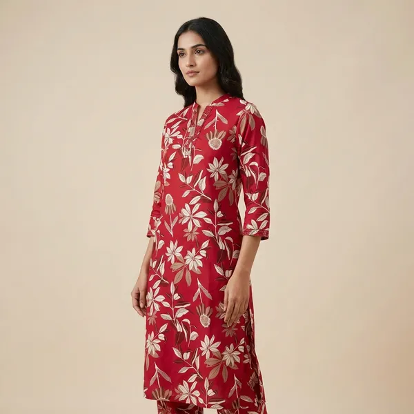 Red_Mul_Cotton_Premium_Geometric_Kurti_For_Women