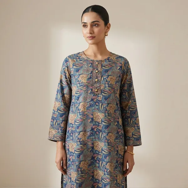Multicolor_Mul_Cotton_Premium_Indigo_Kurti_For_Women