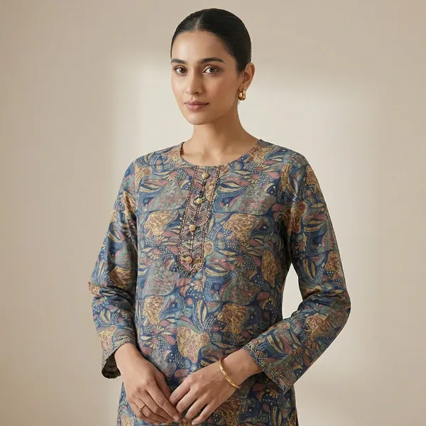 Multicolor_Mul_Cotton_Premium_Indigo_Kurti_For_Women