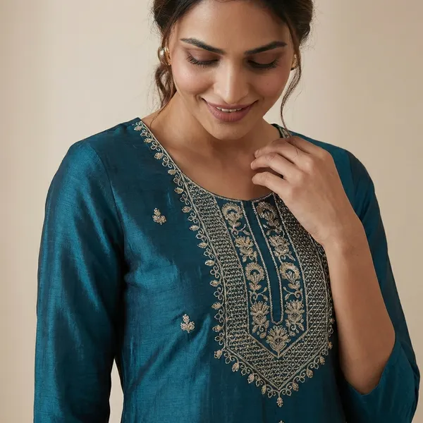 Blue_Mul_Cotton_Premium_Floral_Kurti_For_Women