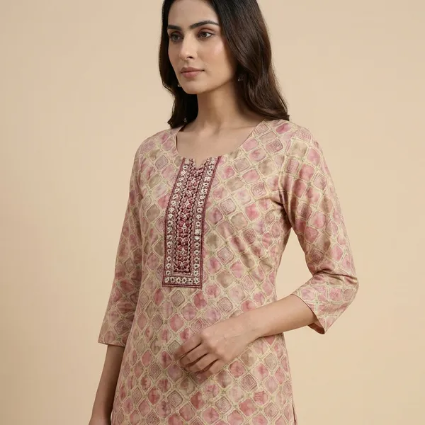 Light_Pink_Mul_Cotton_Premium_Ikat_Kurti_For_Women