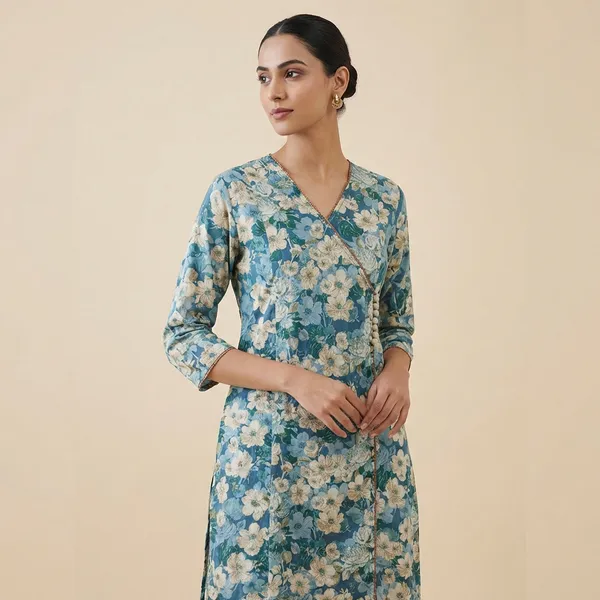 Blue_Mul_Cotton_Premium_Bandhani_Kurti_For_Women