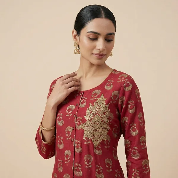 Red_Mul_Cotton_Premium_Bandhani_Kurti_For_Women