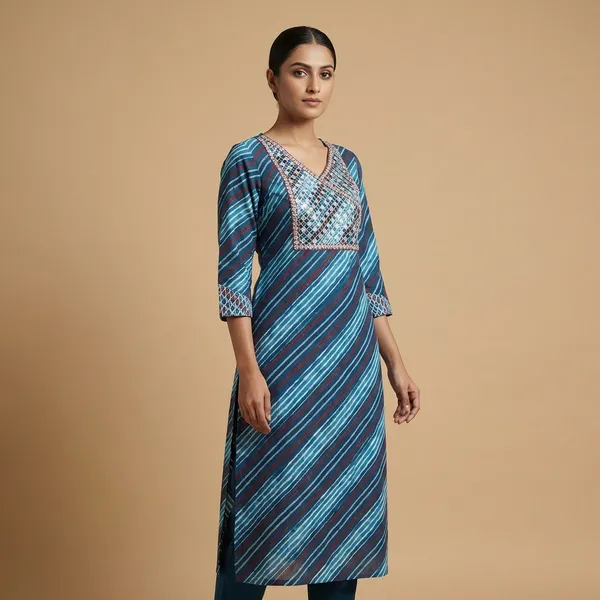 Blue__Mul_Cotton_Premium_Geometric_Kurti_For_Women