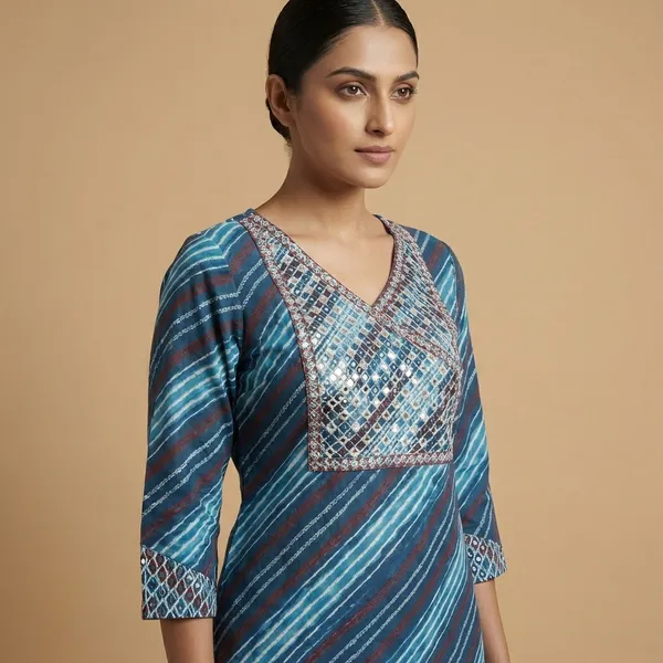 Blue__Mul_Cotton_Premium_Geometric_Kurti_For_Women