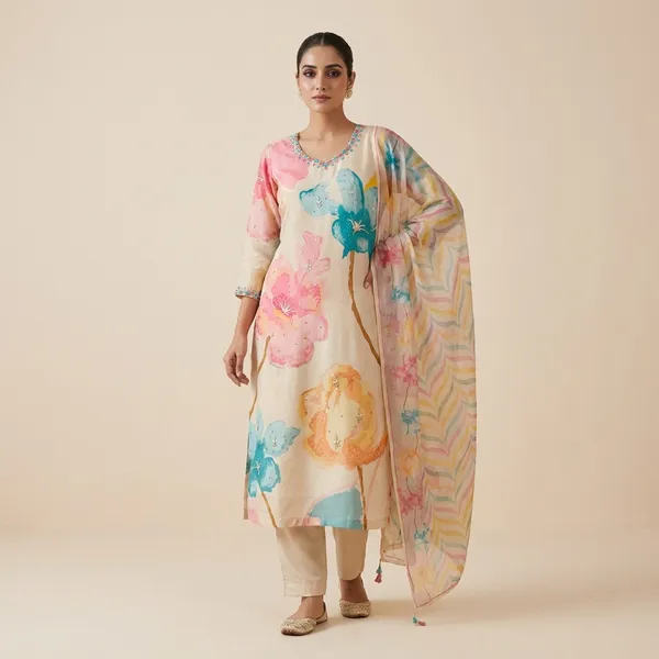 Hand-Painted_Chanderi_Silk_Suit_Set