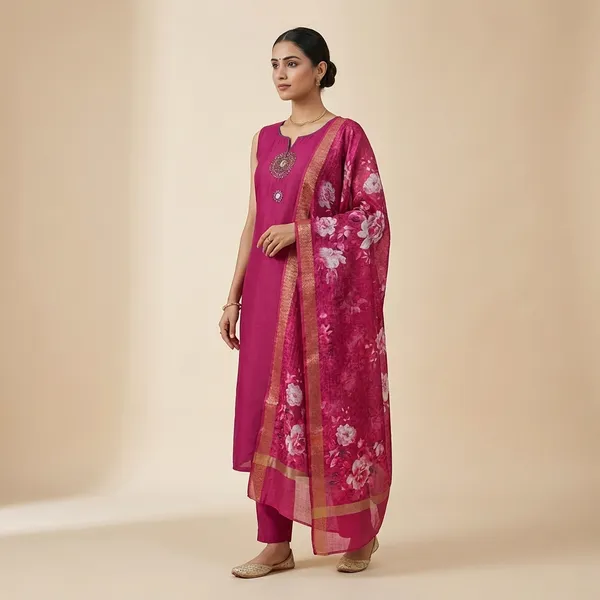 Hot_Pink_Mulmul_Cotton_Ethnic_3Pc_Suit_Salwar_Kameez_Set_For_Women