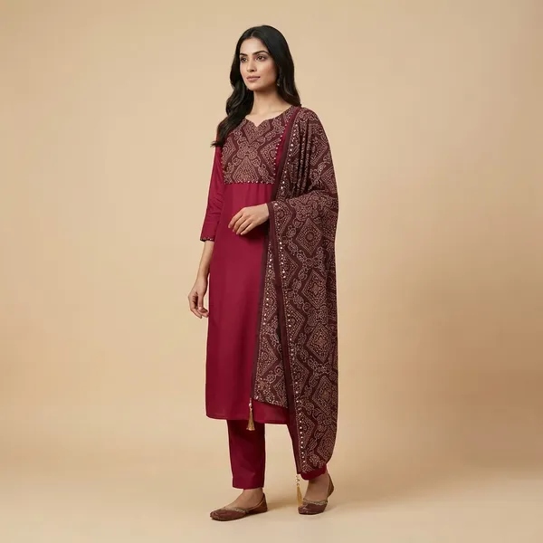 Magenta_And_Wine_Gaji_Ethnic_3Pc_Suit_Salwar_Kameez_Set_For_Women