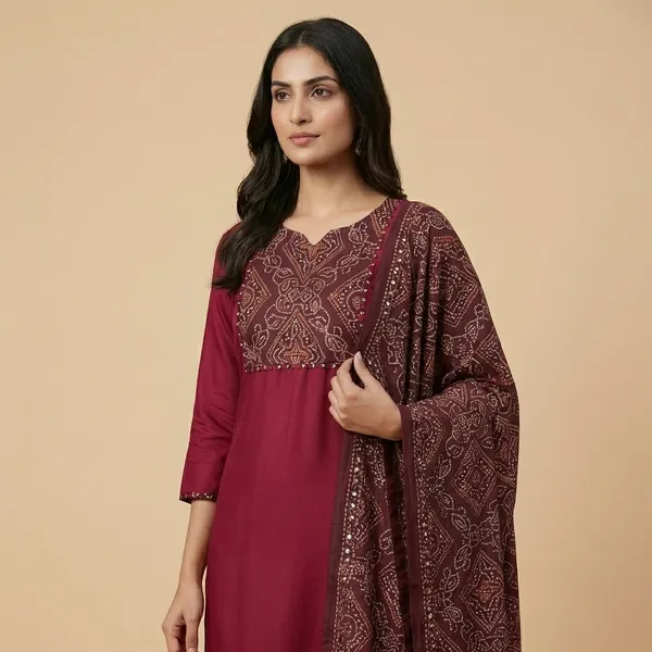 Magenta_And_Wine_Gaji_Ethnic_3Pc_Suit_Salwar_Kameez_Set_For_Women