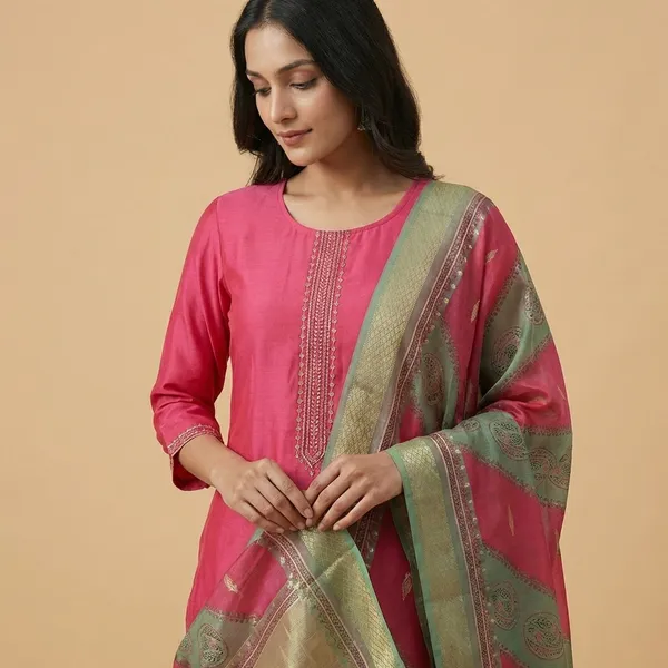 Magenta_Chanderi_3Pc_Suit_Salwar_Suit_Set_For_Women