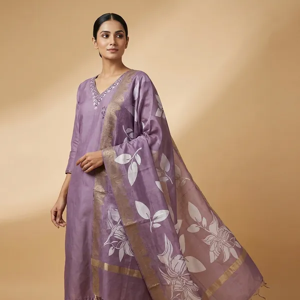 Lavender_Mulmul_Cotton_3Pc_Suit_Salwar_Suit_Set_For_Women