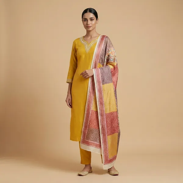 Mustard_Yellow_Chanderi_3Pc_Suit_Salwar_Suit_Set_For_Women