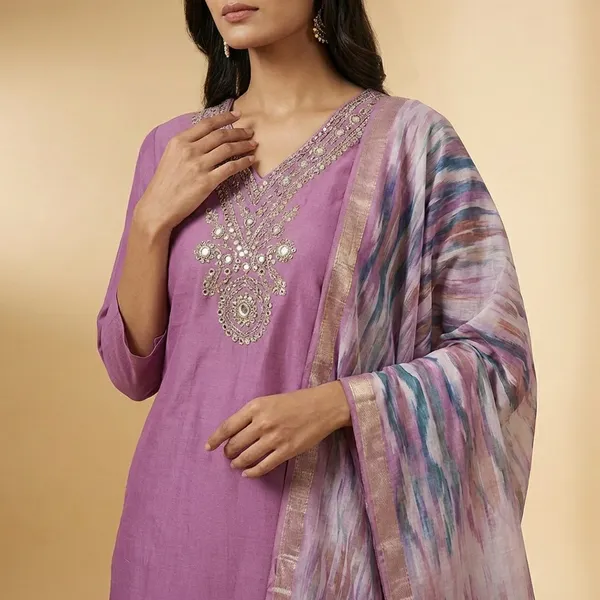Lavender_Cotton_Silk_Straight_Suit_Set_For_Women