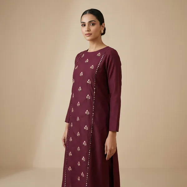 Maroon_Mul_Cotton_Premium_Bandhani_Kurti_For_Women