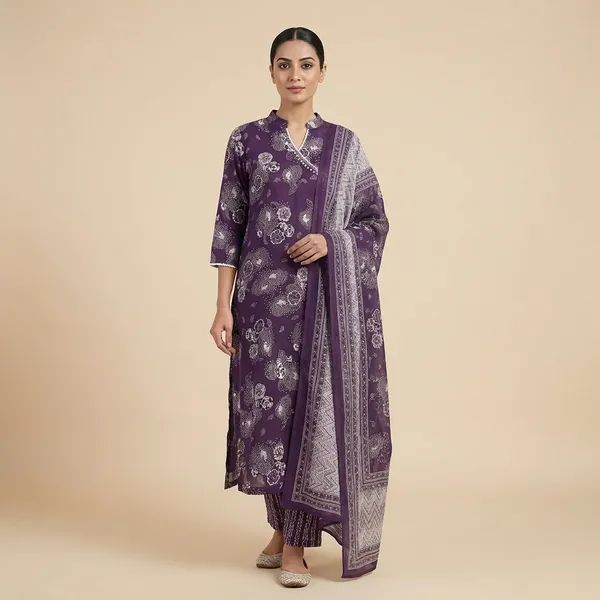 Deep_Purple_Cotton_Straight_Suit_Set_For_Women