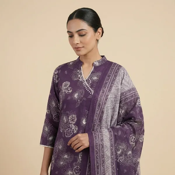 Deep_Purple_Cotton_Straight_Suit_Set_For_Women
