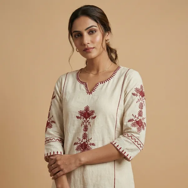 White_Mulmul_Cotton_Kurta_Set_For_Women