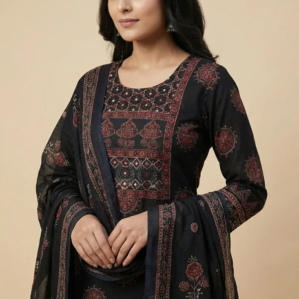 Charcoal_Cotton_Straight_Suit_Set_For_Women