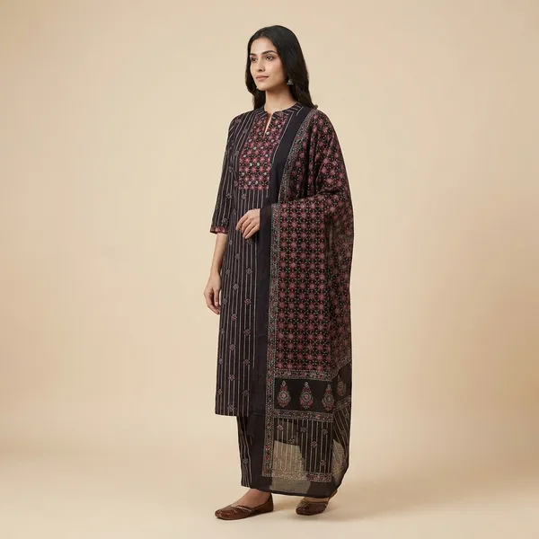 Black_Cotton_Straight_Suit_Set_For_Women