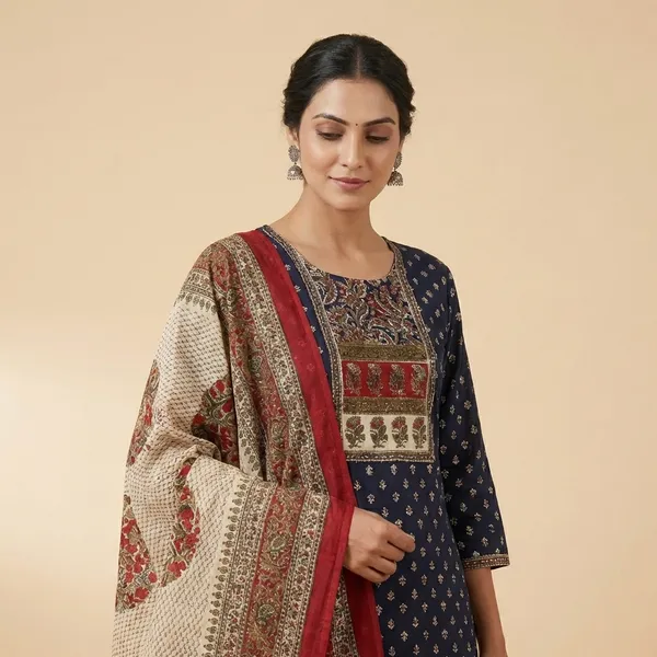 Navy_Blue_Premium_Cotton_Straight_Suit_Set_For_Women
