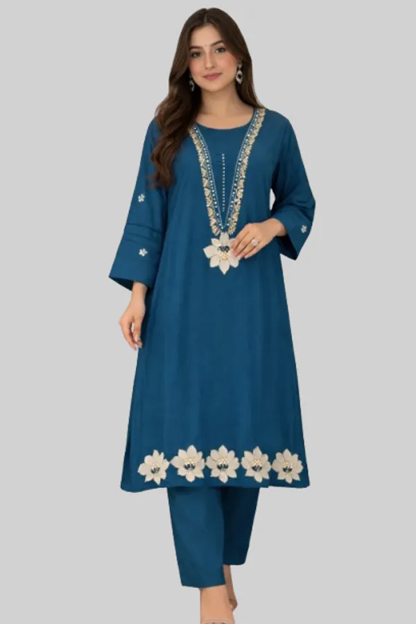 Navy_Blue_Cotton_Premium_A_line_dress_for_women