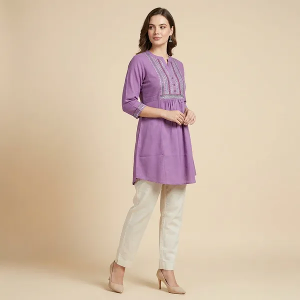 Purple_Dobby_Cotton_Premium_Tunic_Short_Kurti_For_Women